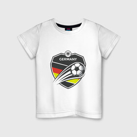 Детская футболка хлопок с принтом Germany в Санкт-Петербурге, 100% хлопок | круглый вырез горловины, полуприлегающий силуэт, длина до линии бедер | football | germany | sport | германия | мяч | нойер | орёл | сборная | спорт | флаг | футбол | чемпионат мира