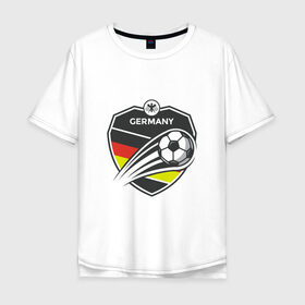 Мужская футболка хлопок Oversize с принтом Germany в Санкт-Петербурге, 100% хлопок | свободный крой, круглый ворот, “спинка” длиннее передней части | football | germany | sport | германия | мяч | нойер | орёл | сборная | спорт | флаг | футбол | чемпионат мира