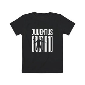 Детская футболка хлопок с принтом Juventus - Cristiano Ronaldo 7 в Санкт-Петербурге, 100% хлопок | круглый вырез горловины, полуприлегающий силуэт, длина до линии бедер | 0x000000123 | cristiano ronaldo | juventus | криштиано роналдо | ювентус