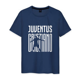 Мужская футболка хлопок с принтом Juventus - Cristiano Ronaldo 7 в Санкт-Петербурге, 100% хлопок | прямой крой, круглый вырез горловины, длина до линии бедер, слегка спущенное плечо. | 0x000000123 | cristiano ronaldo | juventus | криштиано роналдо | ювентус