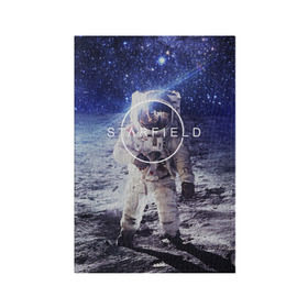 Обложка для паспорта матовая кожа с принтом STARFIELD в Санкт-Петербурге, натуральная матовая кожа | размер 19,3 х 13,7 см; прозрачные пластиковые крепления | Тематика изображения на принте: 2019 | 2020 | bethesda | logo | space | starfield | звезды | игра | космонавт | космос | логотип | старфиелд