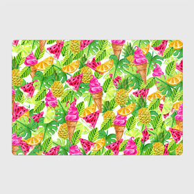 Магнитный плакат 3Х2 с принтом Летнее настроение в Санкт-Петербурге, Полимерный материал с магнитным слоем | 6 деталей размером 9*9 см | summer | зелень | листья | море | пляж | тропики | фруткты | цветы