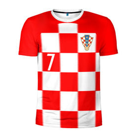 Мужская футболка 3D спортивная с принтом Хорватия Ракитич форма в Санкт-Петербурге, 100% полиэстер с улучшенными характеристиками | приталенный силуэт, круглая горловина, широкие плечи, сужается к линии бедра |  ракитич  | сборная хорватии | хорватия | чемпионат мира | чм