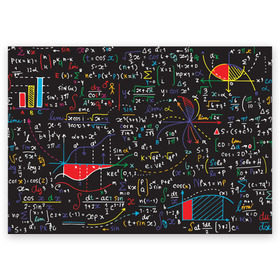 Поздравительная открытка с принтом Math в Санкт-Петербурге, 100% бумага | плотность бумаги 280 г/м2, матовая, на обратной стороне линовка и место для марки
 | математика | наука | тригонометрия | уравнения | формулы | цифры