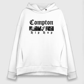 Женское худи Oversize хлопок с принтом Compton hip-hop в Санкт-Петербурге, френч-терри — 70% хлопок, 30% полиэстер. Мягкий теплый начес внутри —100% хлопок | боковые карманы, эластичные манжеты и нижняя кромка, капюшон на магнитной кнопке | Тематика изображения на принте: 2pac | 2pak | 2пак | biggie smalls | makaveli | shakur | the notorious b.i.g. | thug life | tupac | амару | биги смолс | ганста | гето | гетто | жизнь головореза | крутой | макавели | надпись | ниггер | ноториус биг | реп | репер | рэп | рэпер