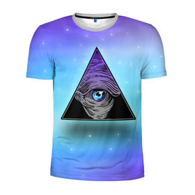 Мужская футболка 3D спортивная с принтом Пирамида / Всевидящее око в Санкт-Петербурге, 100% полиэстер с улучшенными характеристиками | приталенный силуэт, круглая горловина, широкие плечи, сужается к линии бедра | 