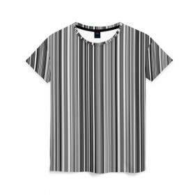 Женская футболка 3D с принтом Черно белые полосы в Санкт-Петербурге, 100% полиэфир ( синтетическое хлопкоподобное полотно) | прямой крой, круглый вырез горловины, длина до линии бедер | белое | полоски | полосы | черное