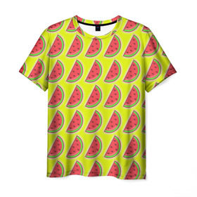 Мужская футболка 3D с принтом Арбуз в Санкт-Петербурге, 100% полиэфир | прямой крой, круглый вырез горловины, длина до линии бедер | pop art | style | безумство | микс | поп арт | тропики | фрукты | яркие | яркое | яркости