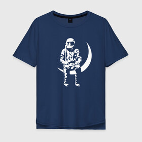 Мужская футболка хлопок Oversize с принтом Луна в Санкт-Петербурге, 100% хлопок | свободный крой, круглый ворот, “спинка” длиннее передней части | angels and airwaves | ava | tom delonge | том делонг
