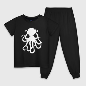 Детская пижама хлопок с принтом Осьминог в Санкт-Петербурге, 100% хлопок |  брюки и футболка прямого кроя, без карманов, на брюках мягкая резинка на поясе и по низу штанин
 | mark hoppus | octopus | марк хоппус | осьминог
