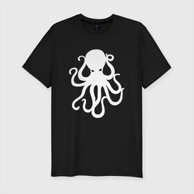 Мужская футболка премиум с принтом Осьминог в Санкт-Петербурге, 92% хлопок, 8% лайкра | приталенный силуэт, круглый вырез ворота, длина до линии бедра, короткий рукав | mark hoppus | octopus | марк хоппус | осьминог