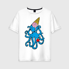 Женская футболка хлопок Oversize с принтом Mark Blink 182 в Санкт-Петербурге, 100% хлопок | свободный крой, круглый ворот, спущенный рукав, длина до линии бедер
 | mark hoppus | octopus | марк хоппус | осьминог