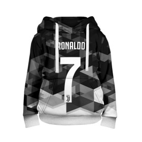 Детская толстовка 3D с принтом RONALDO JUVE SPORT в Санкт-Петербурге, 100% полиэстер | двухслойный капюшон со шнурком для регулировки, мягкие манжеты на рукавах и по низу толстовки, спереди карман-кенгуру с мягким внутренним слоем | Тематика изображения на принте: cr7 | fc | клуб | криштиану роналду | роналдо | фк | ювентус