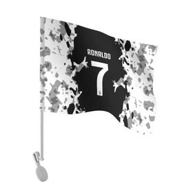 Флаг для автомобиля с принтом RONALDO JUVE SPORT в Санкт-Петербурге, 100% полиэстер | Размер: 30*21 см | cr7 | fc | football | ronaldo | sport | криштиану роналду | роналдо | фк | форма | футбольный клуб | ювентус