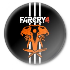Значок с принтом Far Cry 4 в Санкт-Петербурге,  металл | круглая форма, металлическая застежка в виде булавки | action | far cry 4 | армия | гималаи | гирокоптер | мин | мир | открытый | франшиза | ховеркрафт | шутер
