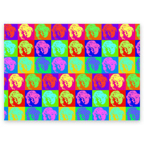 Поздравительная открытка с принтом pop-art Marilyn Monroe в Санкт-Петербурге, 100% бумага | плотность бумаги 280 г/м2, матовая, на обратной стороне линовка и место для марки
 | Тематика изображения на принте: marilyn monroe | pop art | мэрилин монро | поп арт