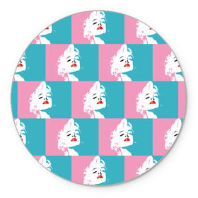 Коврик круглый с принтом Marilyn Monroe в Санкт-Петербурге, резина и полиэстер | круглая форма, изображение наносится на всю лицевую часть | marilyn monroe | pop art | мэрилин монро | поп арт