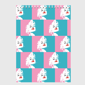 Скетчбук с принтом Marilyn Monroe в Санкт-Петербурге, 100% бумага
 | 48 листов, плотность листов — 100 г/м2, плотность картонной обложки — 250 г/м2. Листы скреплены сверху удобной пружинной спиралью | Тематика изображения на принте: marilyn monroe | pop art | мэрилин монро | поп арт