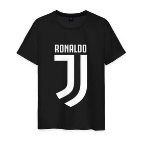 Мужская футболка хлопок с принтом RONALDO JUVE SPORT в Санкт-Петербурге, 100% хлопок | прямой крой, круглый вырез горловины, длина до линии бедер, слегка спущенное плечо. | cr7 | fc | клуб | криштиану роналду | роналдо | фк | ювентус