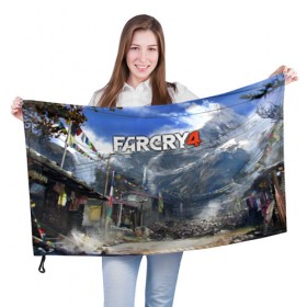 Флаг 3D с принтом Far Cry 4 в Санкт-Петербурге, 100% полиэстер | плотность ткани — 95 г/м2, размер — 67 х 109 см. Принт наносится с одной стороны | action | far cry 4 | армия | гималаи | гирокоптер | мин | мир | открытый | франшиза | ховеркрафт | шутер