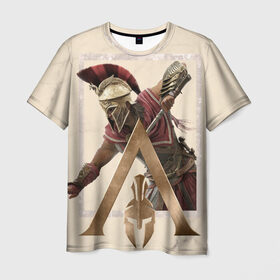 Мужская футболка 3D с принтом Odyssey в Санкт-Петербурге, 100% полиэфир | прямой крой, круглый вырез горловины, длина до линии бедер | Тематика изображения на принте: игры | спартанец
