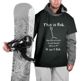 Накидка на куртку 3D с принтом This is Bob в Санкт-Петербурге, 100% полиэстер |  | доска | мел | черный