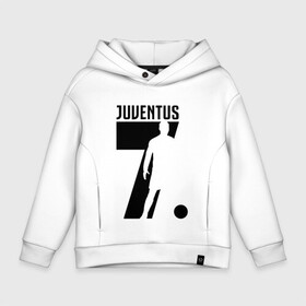 Детское худи Oversize хлопок с принтом RONALDO JUVE SPORT в Санкт-Петербурге, френч-терри — 70% хлопок, 30% полиэстер. Мягкий теплый начес внутри —100% хлопок | боковые карманы, эластичные манжеты и нижняя кромка, капюшон на магнитной кнопке | cr7 | fc | клуб | криштиану роналду | роналдо | фк | форма | ювентус