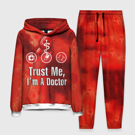 Мужской костюм 3D (с толстовкой) с принтом Доктор в Санкт-Петербурге,  |  | Тематика изображения на принте: верь мне | врач | кровь | пятна | я доктор