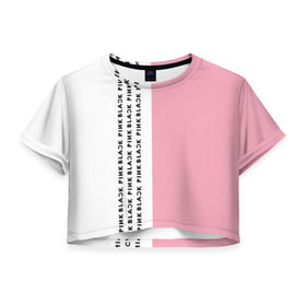 Женская футболка 3D укороченная с принтом BlackPink в Санкт-Петербурге, 100% полиэстер | круглая горловина, длина футболки до линии талии, рукава с отворотами | Тематика изображения на принте: blackpink | ddu du ddu du | k pop | блекпинк | дду ду дду ду | дженни | джису | лисы | розэ