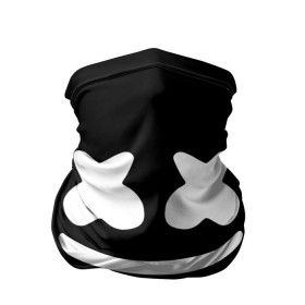 Бандана-труба 3D с принтом Marshmello black в Санкт-Петербурге, 100% полиэстер, ткань с особыми свойствами — Activecool | плотность 150‒180 г/м2; хорошо тянется, но сохраняет форму | dj | dj marshmello | marshmello | клуб | клубная музыка | музыка