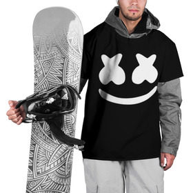 Накидка на куртку 3D с принтом Marshmello black в Санкт-Петербурге, 100% полиэстер |  | Тематика изображения на принте: dj | dj marshmello | marshmello | клуб | клубная музыка | музыка