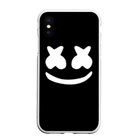 Чехол для iPhone XS Max матовый с принтом Marshmello black в Санкт-Петербурге, Силикон | Область печати: задняя сторона чехла, без боковых панелей | dj | dj marshmello | marshmello | клуб | клубная музыка | музыка