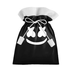 Подарочный 3D мешок с принтом Marshmello black в Санкт-Петербурге, 100% полиэстер | Размер: 29*39 см | dj | dj marshmello | marshmello | клуб | клубная музыка | музыка