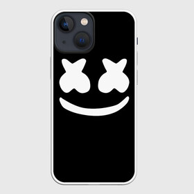 Чехол для iPhone 13 mini с принтом Marshmello black в Санкт-Петербурге,  |  | dj | dj marshmello | marshmello | клуб | клубная музыка | музыка