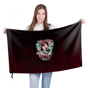 Флаг 3D с принтом Slipknot в Санкт-Петербурге, 100% полиэстер | плотность ткани — 95 г/м2, размер — 67 х 109 см. Принт наносится с одной стороны | 