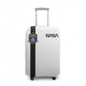 Чехол для чемодана 3D с принтом NASA в Санкт-Петербурге, 86% полиэфир, 14% спандекс | двустороннее нанесение принта, прорези для ручек и колес | shuttle | space | аполлон | галактика | джемини | космонав | космос | наса | скайлэб | сша | шаттл nasa