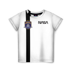 Детская футболка 3D с принтом NASA в Санкт-Петербурге, 100% гипоаллергенный полиэфир | прямой крой, круглый вырез горловины, длина до линии бедер, чуть спущенное плечо, ткань немного тянется | shuttle | space | аполлон | галактика | джемини | космонав | космос | наса | скайлэб | сша | шаттл nasa