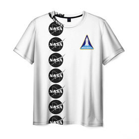 Мужская футболка 3D с принтом NASA в Санкт-Петербурге, 100% полиэфир | прямой крой, круглый вырез горловины, длина до линии бедер | shuttle | space | аполлон | галактика | джемини | космонав | космос | наса | скайлэб | сша | шаттл nasa