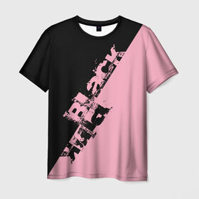 Мужская футболка 3D с принтом BlackPink k-pop в Санкт-Петербурге, 100% полиэфир | прямой крой, круглый вырез горловины, длина до линии бедер | Тематика изображения на принте: black  pink | blackpink | jennie | jisoo | k pop | lalisa | группа | к поп | корейская группа | розовый | черный