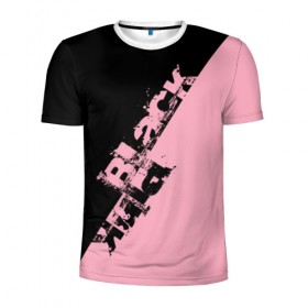 Мужская футболка 3D спортивная с принтом BlackPink k-pop в Санкт-Петербурге, 100% полиэстер с улучшенными характеристиками | приталенный силуэт, круглая горловина, широкие плечи, сужается к линии бедра | Тематика изображения на принте: black  pink | blackpink | jennie | jisoo | k pop | lalisa | группа | к поп | корейская группа | розовый | черный