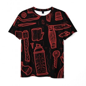 Мужская футболка 3D с принтом Инструменты в Санкт-Петербурге, 100% полиэфир | прямой крой, круглый вырез горловины, длина до линии бедер | old school | taknado | urban | граффити | илюстратор | сибирь | стрит арт | тату