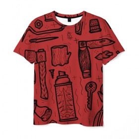 Мужская футболка 3D с принтом Инструменты в Санкт-Петербурге, 100% полиэфир | прямой крой, круглый вырез горловины, длина до линии бедер | old school | taknado | urban | граффити | илюстратор | сибирь | стрит арт | тату