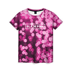 Женская футболка 3D с принтом BlackPink в Санкт-Петербурге, 100% полиэфир ( синтетическое хлопкоподобное полотно) | прямой крой, круглый вырез горловины, длина до линии бедер | black  pink | blackpink | flowers | jennie | jisoo | k pop | lalisa | sakura | группа | к поп | корейская группа | растения | розовый | сакура | цветы | черный