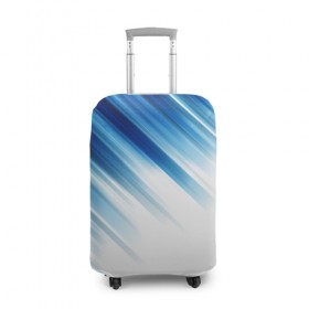 Чехол для чемодана 3D с принтом ABSTRACT BLUE в Санкт-Петербурге, 86% полиэфир, 14% спандекс | двустороннее нанесение принта, прорези для ручек и колес | abstract | blue | geometry | абстракция | геометрия | градиент | линии | синий