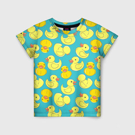 Детская футболка 3D с принтом Duck в Санкт-Петербурге, 100% гипоаллергенный полиэфир | прямой крой, круглый вырез горловины, длина до линии бедер, чуть спущенное плечо, ткань немного тянется | Тематика изображения на принте: duck | duckling | утенок | утка