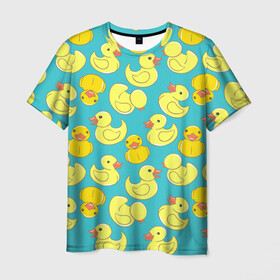 Мужская футболка 3D с принтом Duck в Санкт-Петербурге, 100% полиэфир | прямой крой, круглый вырез горловины, длина до линии бедер | duck | duckling | утенок | утка