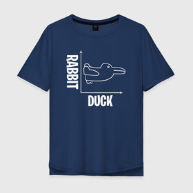 Мужская футболка хлопок Oversize с принтом Геометрия в Санкт-Петербурге, 100% хлопок | свободный крой, круглый ворот, “спинка” длиннее передней части | duck | duckling | заяц | математика | мем | утенок | утка
