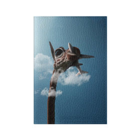 Обложка для паспорта матовая кожа с принтом Жираф и самолет в Санкт-Петербурге, натуральная матовая кожа | размер 19,3 х 13,7 см; прозрачные пластиковые крепления | животные | жираф | небо | облака | природа | самолет | солнце | юмор