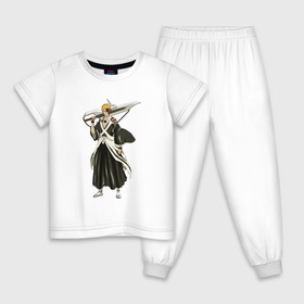 Детская пижама хлопок с принтом Ichigo Kurosaki в Санкт-Петербурге, 100% хлопок |  брюки и футболка прямого кроя, без карманов, на брюках мягкая резинка на поясе и по низу штанин
 | bleach | hollow | manga | блич | ичиго | куросаки | манга | пустой | синигами
