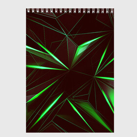 Скетчбук с принтом STRIPES GREEN 3D в Санкт-Петербурге, 100% бумага
 | 48 листов, плотность листов — 100 г/м2, плотность картонной обложки — 250 г/м2. Листы скреплены сверху удобной пружинной спиралью | abstract | geometry | абстракция | геометрия | градиент | линии